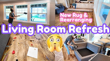 LIVING ROOM REFRESH & REARRANGING || CLEANING MOTIVATION || AT HOME WITH JILL