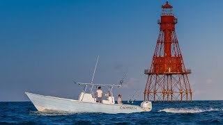 CALYPSO BOATS- 2023 Calypso 34cx heading out past American Shoal