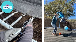 2 NOOBS TAKE APART A TRAMPOLINE (NO INSTRUCTIONS)!