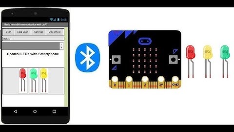 #control  #leds  #connected  to Micro:bit #board  by #smartphone  via #bluetooth