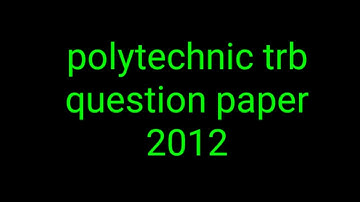 polytechnic trb maths question paper 2012