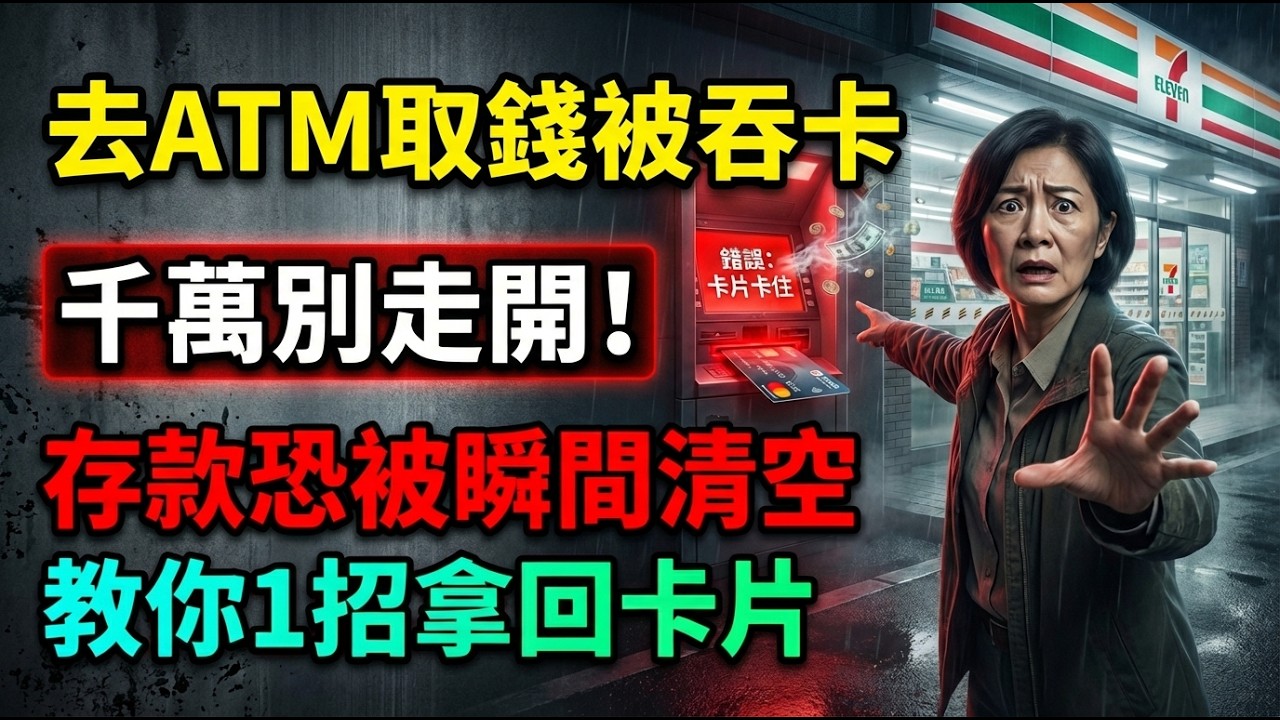 去ATM取錢被吞卡？千萬別走開！存款恐被瞬間清空！教你1招拿回卡片！#提款卡被吃 #提款機吞卡 #防盜領 #頤養之道 #若蘭