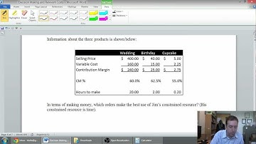Part 6 - Relevant Costs for Decision Making - Constrained Resource