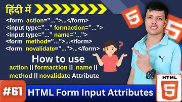 Ep. 61 || HTML Form Attributes Explained: action, formaction, name, method, novalidate