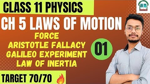 Ch- 5 Laws of Motion | Force | Aristotle Fallacy | Galileo Experiment | Inertia | Class 11 Physics
