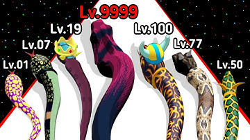 (2024) Snake Run Merge & Evolve Level Up Snake Run Eat Little Snake Gameplay New Update