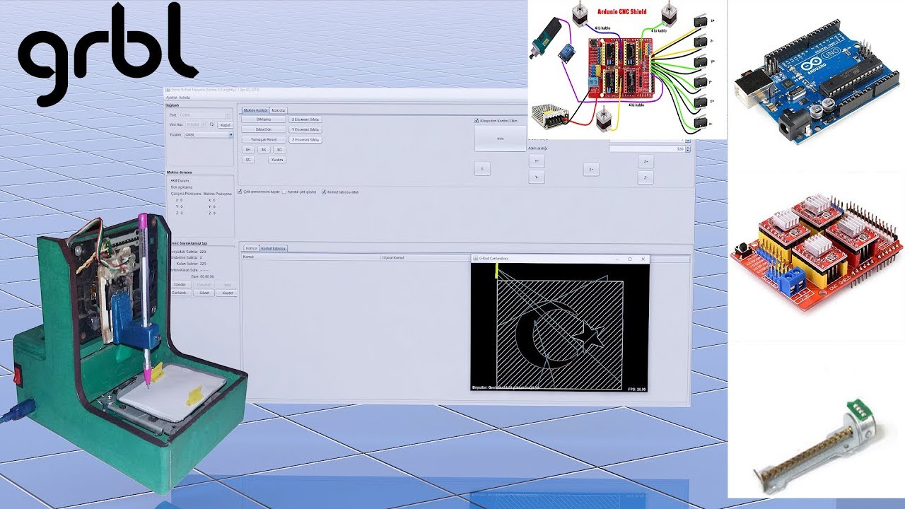 Ardunio CNC Shield ve GRBL Ayarları - YouTube