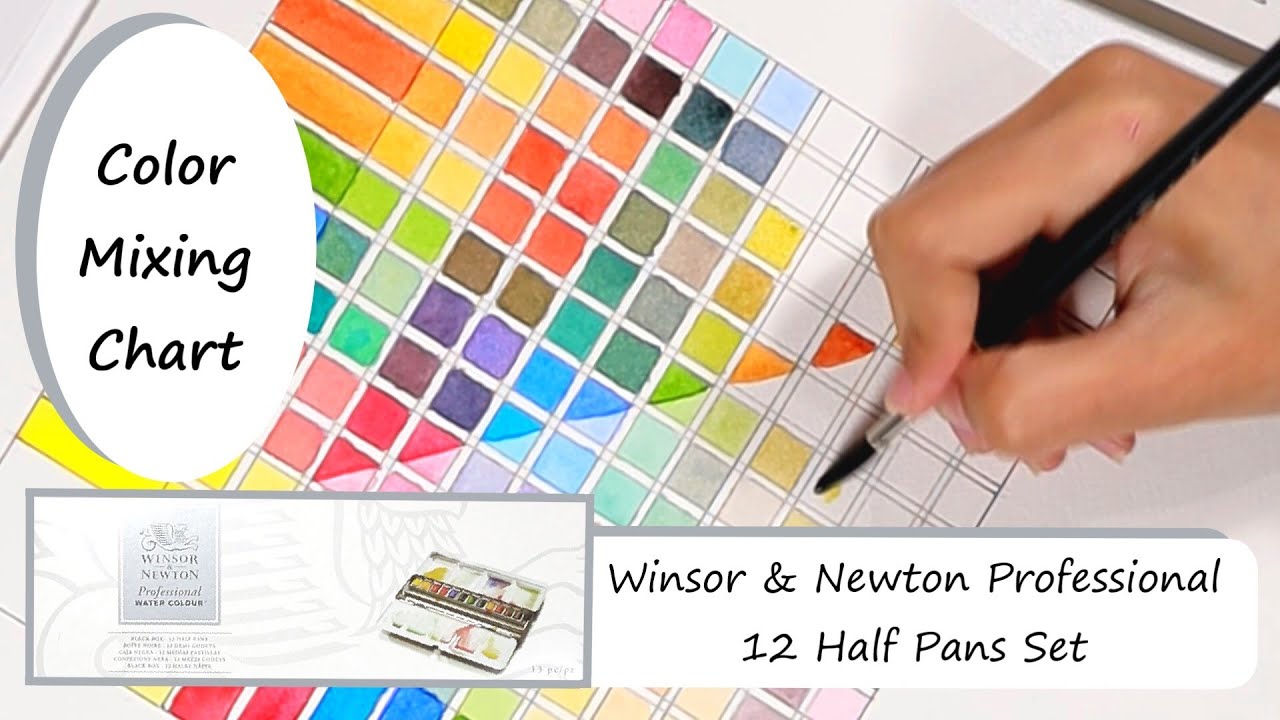Color Mixing Chart l Winsor & Newton Professional Watercolor 12 Half