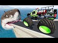 HUGE HUNGRY SHARK! BeamNG Drive Open Bridge Crazy Cars Jumps | Wednesday Cars Crashes Compilation
