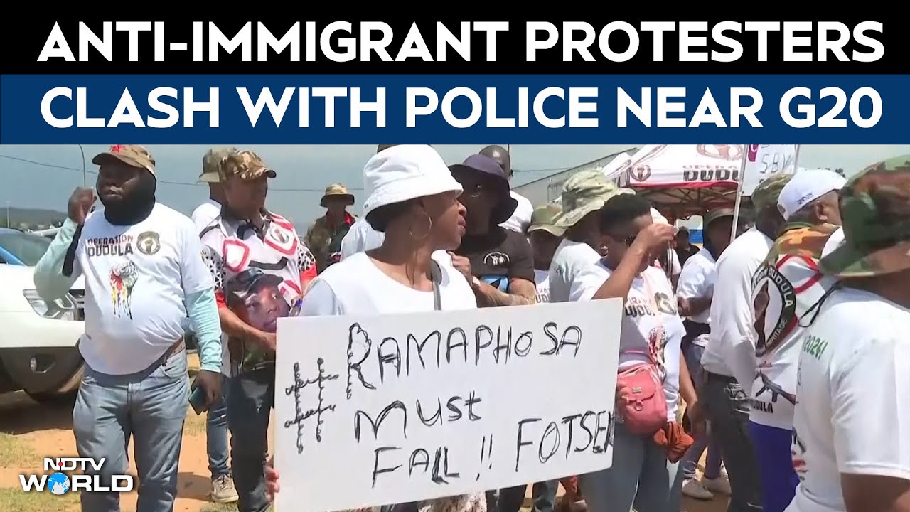 G20 News | Police Clash With Anti-Immigrant Protesters Near G20 Summit Venue In Soweto
