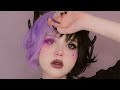 demon girl • makeup tutorial (666k subs special!) • half purple half black makeup