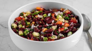 Indian Kidney Bean Salad - Rajma Chaat Recipe - Vegan and Simple
