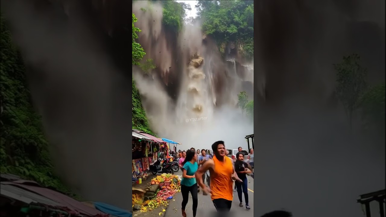 Detik detik Air Terjun Wisata Runtuh Total 
