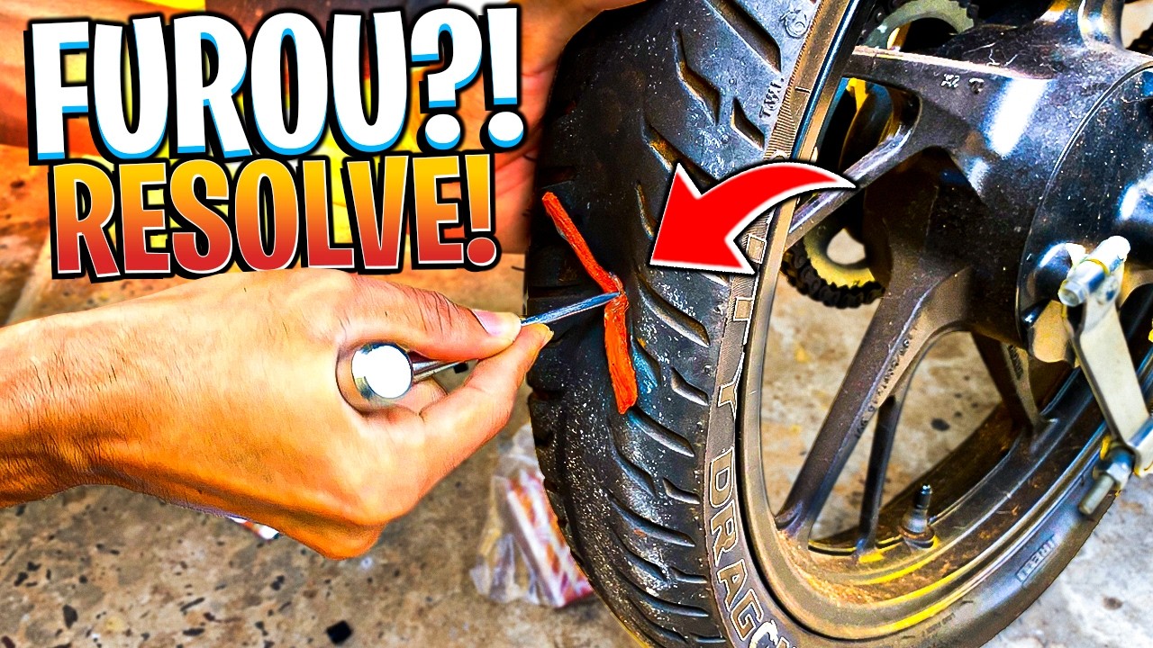 PNEU FURADO NA MOTO? Aprenda a Consertar em Casa (Passo a Passo)🚨