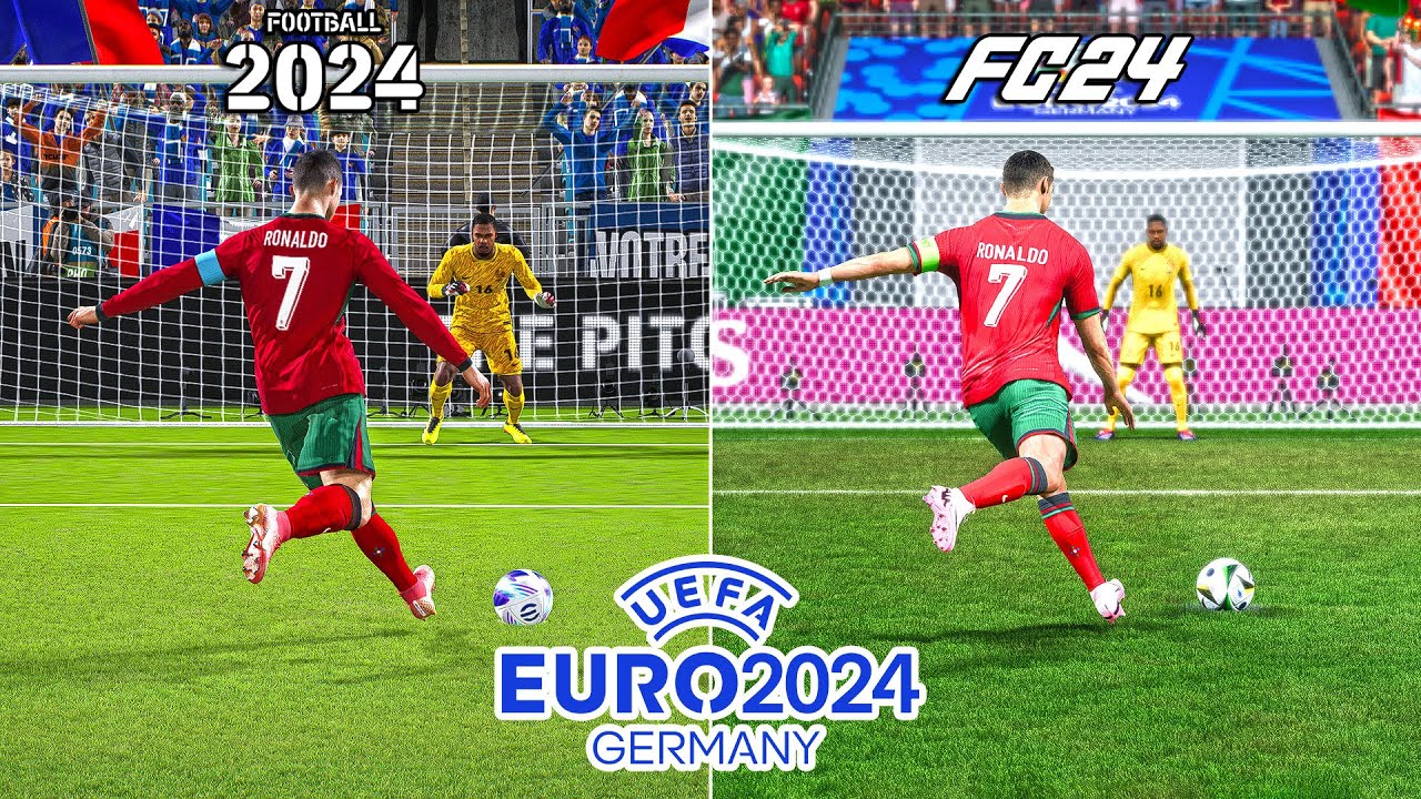 eFootball 2024 против EA Sports FC 24 | Фирменные стили пенальти • Евро-2024