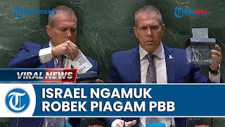 Protes Voting Keanggotaan Palestina, Dubes Israel Robek Piagam PBB & Bawa Foto Yahya Sinwar