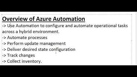 Video 2-Overview of Azure Automation