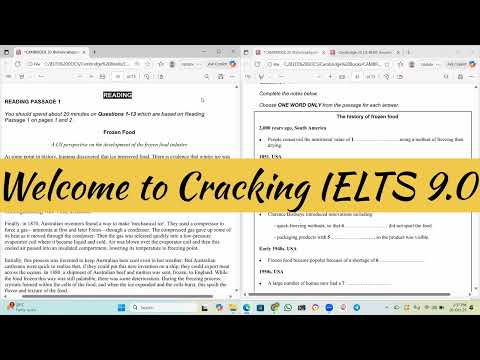 IELTS 20 Academic Reading passage answers with logical explanation Frozen Food
