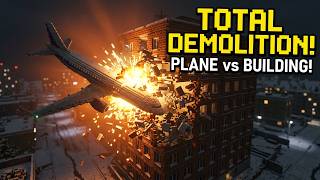 💥🏢 Plane vs 9-Story Building – Total Demolition!