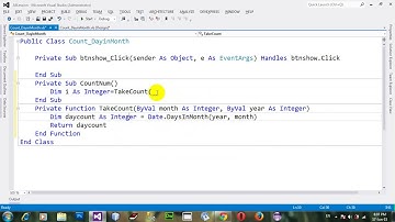 How to get the number of the days in the specified month in VB NET 2012