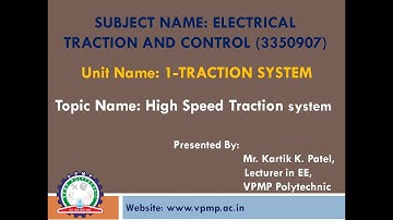HIGH SPEED TRACTION SYSTEM | ETC | 3350907 | MR. KARTIK K. PATEL