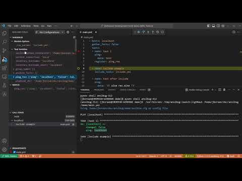 Ansible Debugger (ansibug) Demo