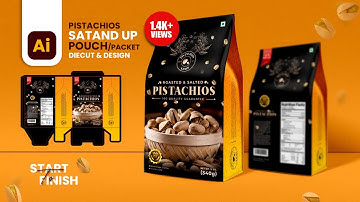 Pistachios Packaging Stand Up Box/Pouch/Packet Diecut/Dieline & Design | Packaging Design