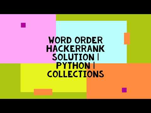 WORD ORDER | HACKERRNAK SOLUTION | PYTHON