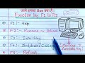 Function Key of Computer | Use of function key F1 to F12