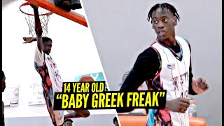 14 Year Old BABY GREEK FREAK AJ Dybantsa is 6 8 FULL of POTENTIAL T3TV Camp Highlights