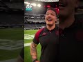 Wigan Warriors star Tyler Dupree puts his #nfl skills to the test. #superleague #lasvegas #nrlvegas