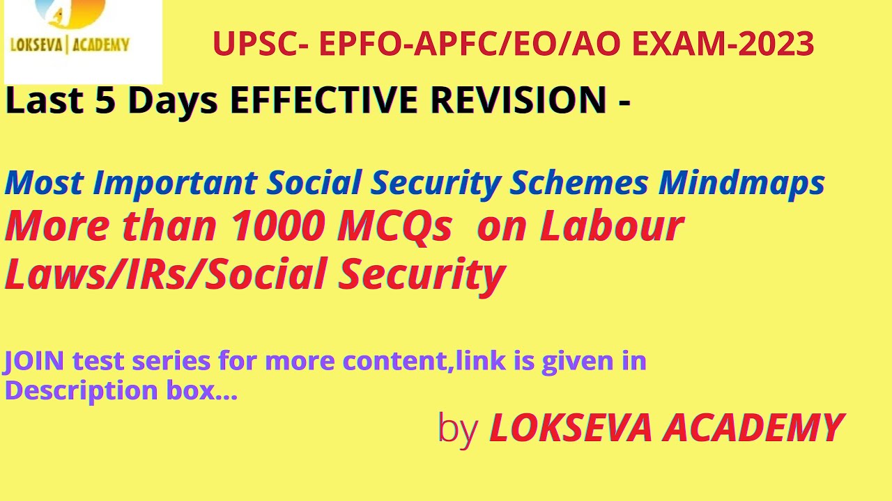 EPFO LABOUR LAWS/IR/Social Security MOST IMPORTANT 1000 MCQs #upsc # ...