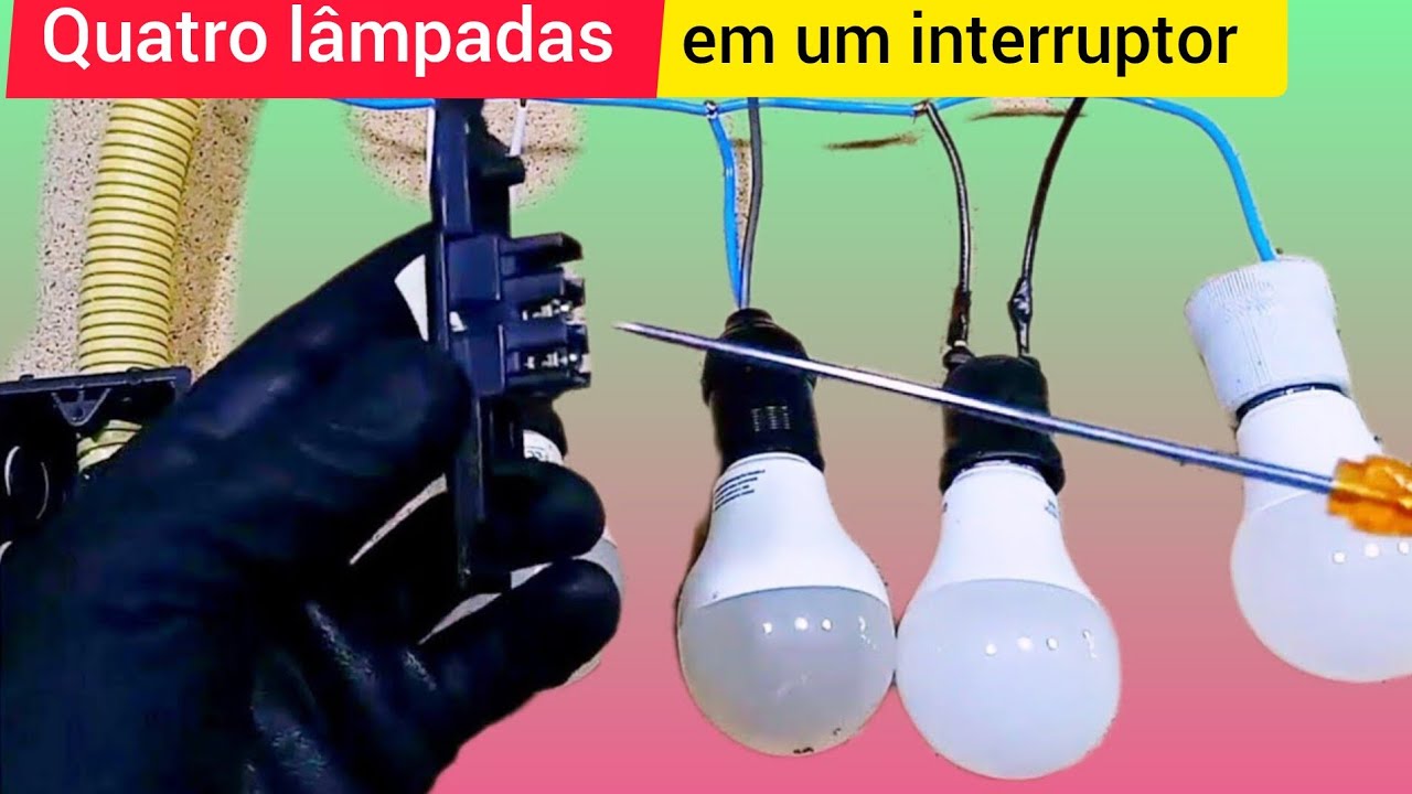 Como ligar quatro lampadas 127 volts usando interruptor simples