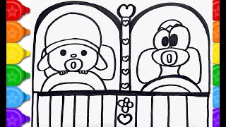 Draw And Color Pocoyo And Pato Drawings For Kids