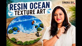 How I Create 3D Ocean Waves with Texture & Resin #resinoceantextureart #SindraDIY