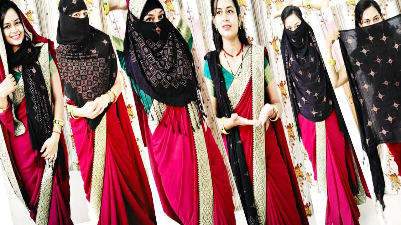 Face Cover on Saree With Black Cotton Stalls /face cover video/Facecover_on_saree 