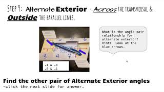 Parallel lines cut by a transversal foldable lesson