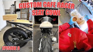 CUSTOM CAFE RACER SEAT COWL WOOD/FIBERGLASS - SUZUKI GS500 BUILD EP 9