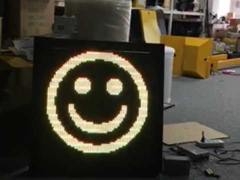 smile cry facial speed sign yellow red color leds - YouTube