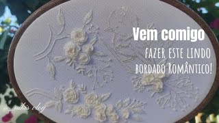 Vamos fazer um bordado todo branco! Aprenda técnicas para bordar em panos de sacaria.