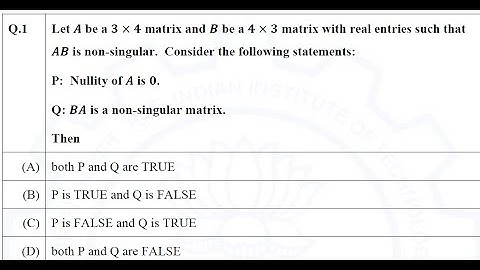 Linear Algebra Question on Non-Singularity and Nullity in GATE 2021 exam