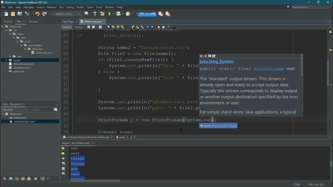 CS162 Java = File Output Using PrintStream = Part 5 YouTube