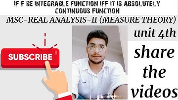 A function f is integrable if and only if it is absolutely continuous function by sonu Sambharwal