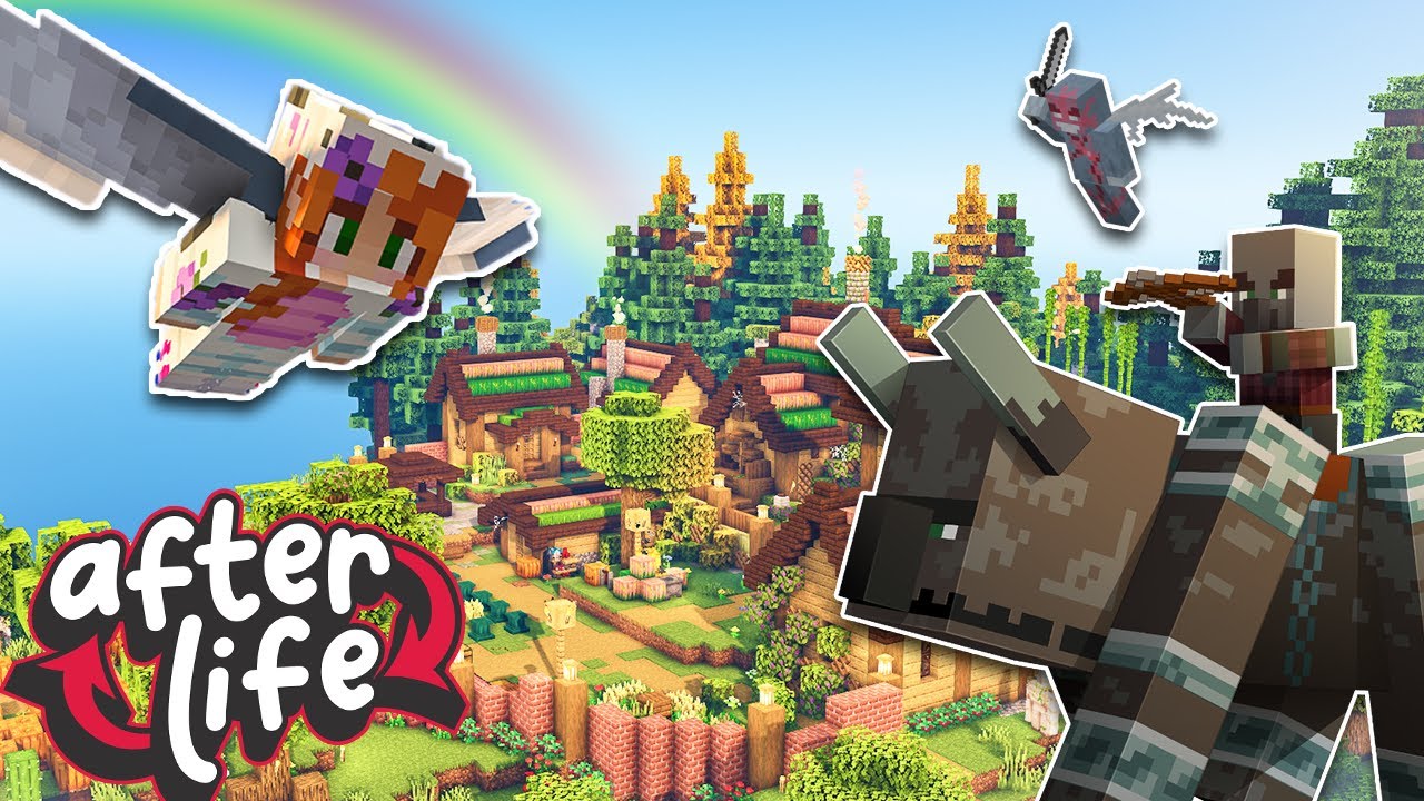 Defending my Village from a Raid! Afterlife Modded SMP Ep.10 - YouTube