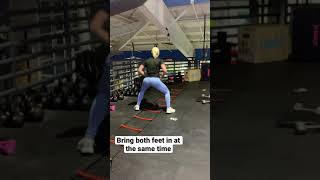 Agility ladder in and out Squat Jumps