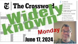 Fun, easy Monday Crossword [3:49] NYT Crossword, Mini, and Connections