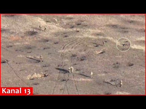 Drone puts Russian soldiers in a difficult situation in Ukrainian steppes