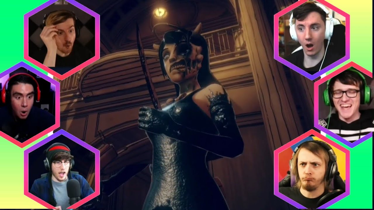 Gamers react to : Beating Alice Angel [Bendy and the Dark Revival]