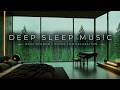 Instant Sleep in a Luxury Cabin 🌧️ Heavy Rain on Glass, Forest Fireplace & Piano (3 HOURS)