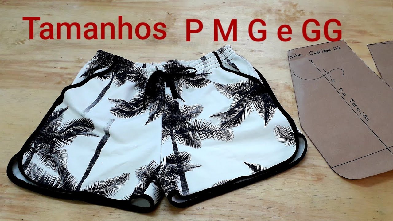 Como fazer molde shorts masculino com viés . Shorts Maurícinho , Shorts praia